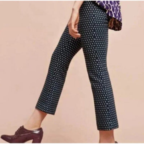 💚🖤 Anthropologie Cartonnier Textured Charlie Crop Flare Trousers, 8 - Picture 10 of 11